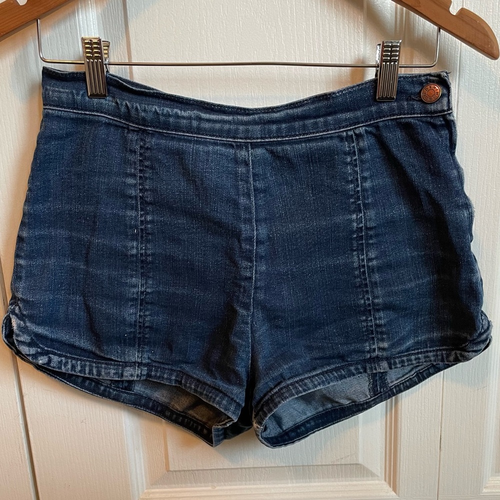 BGD Women’s Denim High Rise Shorts Dark Wash - 25 Inch Waist